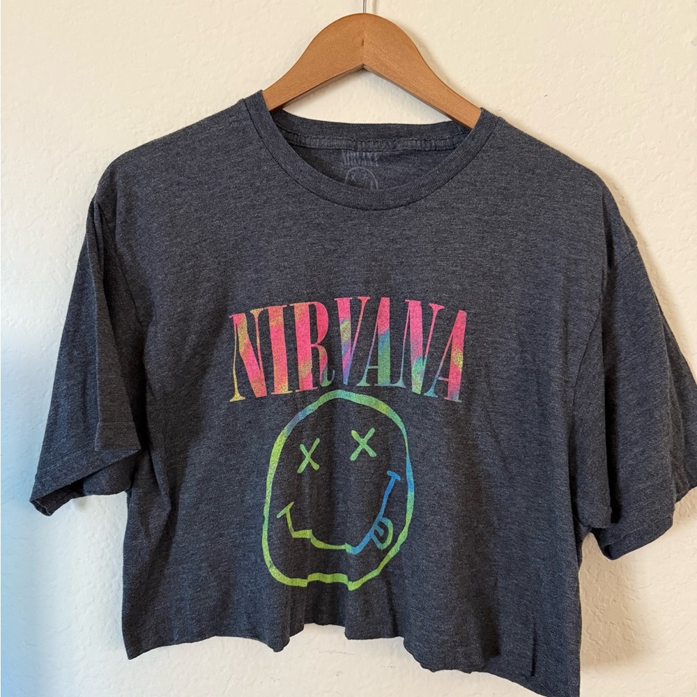 NIRVANA Dark Gray Tee with Colorful Logo